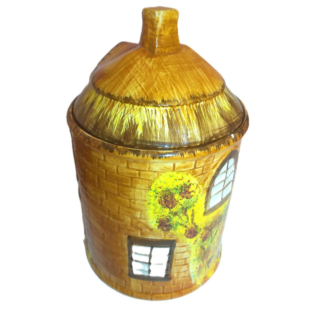 Vtg Price Kensington Cottage Ware Ye Old Cottage Biscuit Barrel Canister - Picture 3 of 9